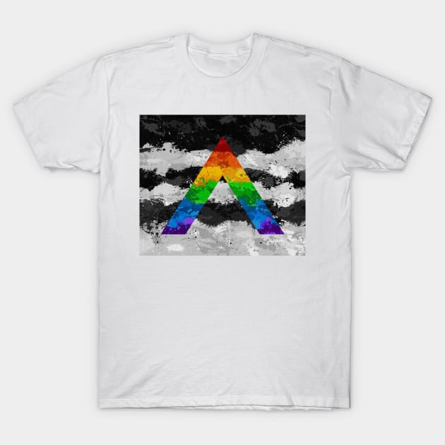 Abstract Paint Splatter LGBT Ally Pride Flag Pattern T-Shirt by LiveLoudGraphics